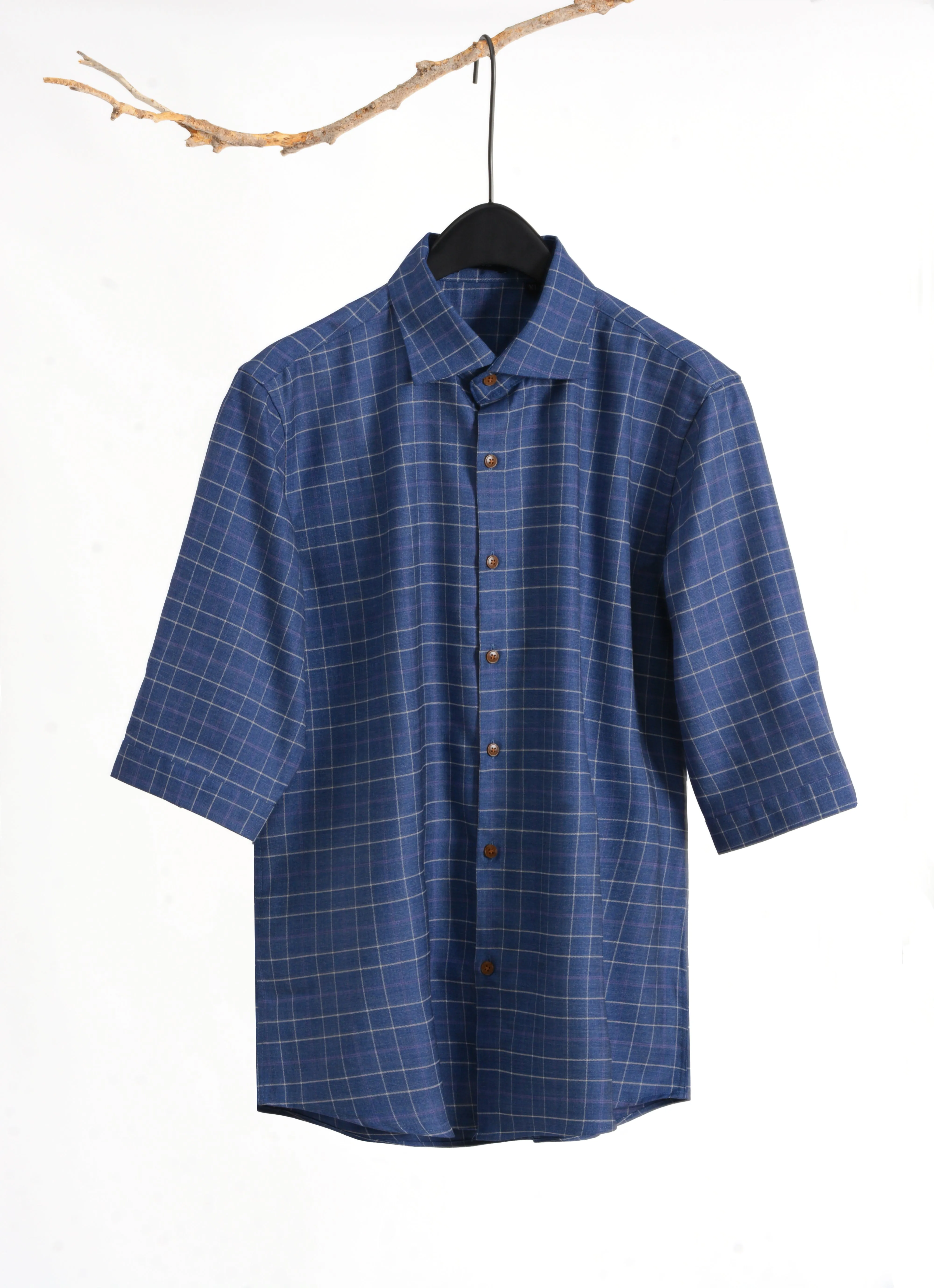 Checkered 3/4 Sleeve Shirt available in 2 colors- 1115