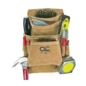 CLC Tool Works Series I923X Nail and Tool Bag, 10-Pocket, Suede Leather, Tan, 20-1/2 in W, 12 in H