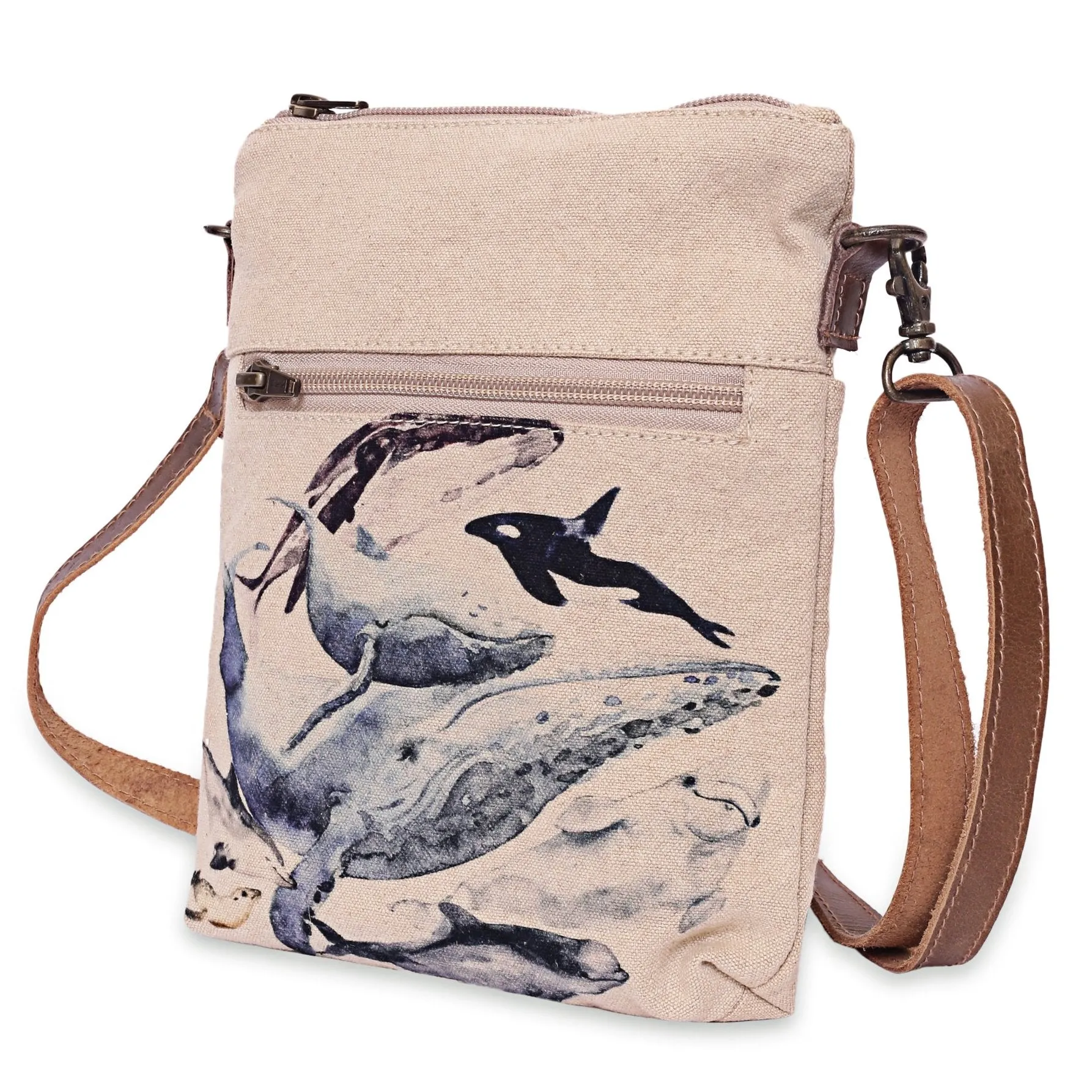 Cott N Curls "Ocean Life Whales" Sling Bag