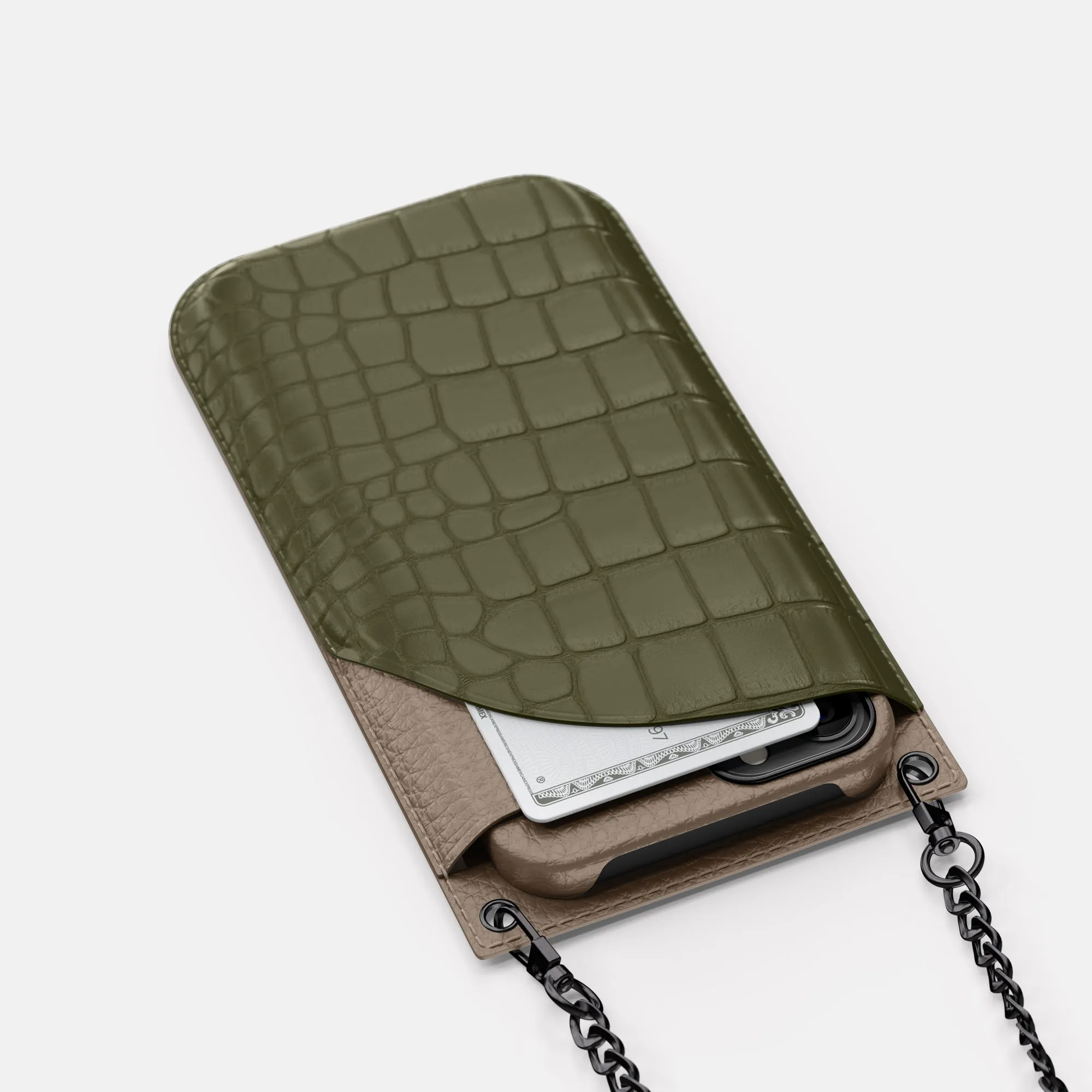 Crossbody Bag For iPhone 16 Pro Max In Alligator