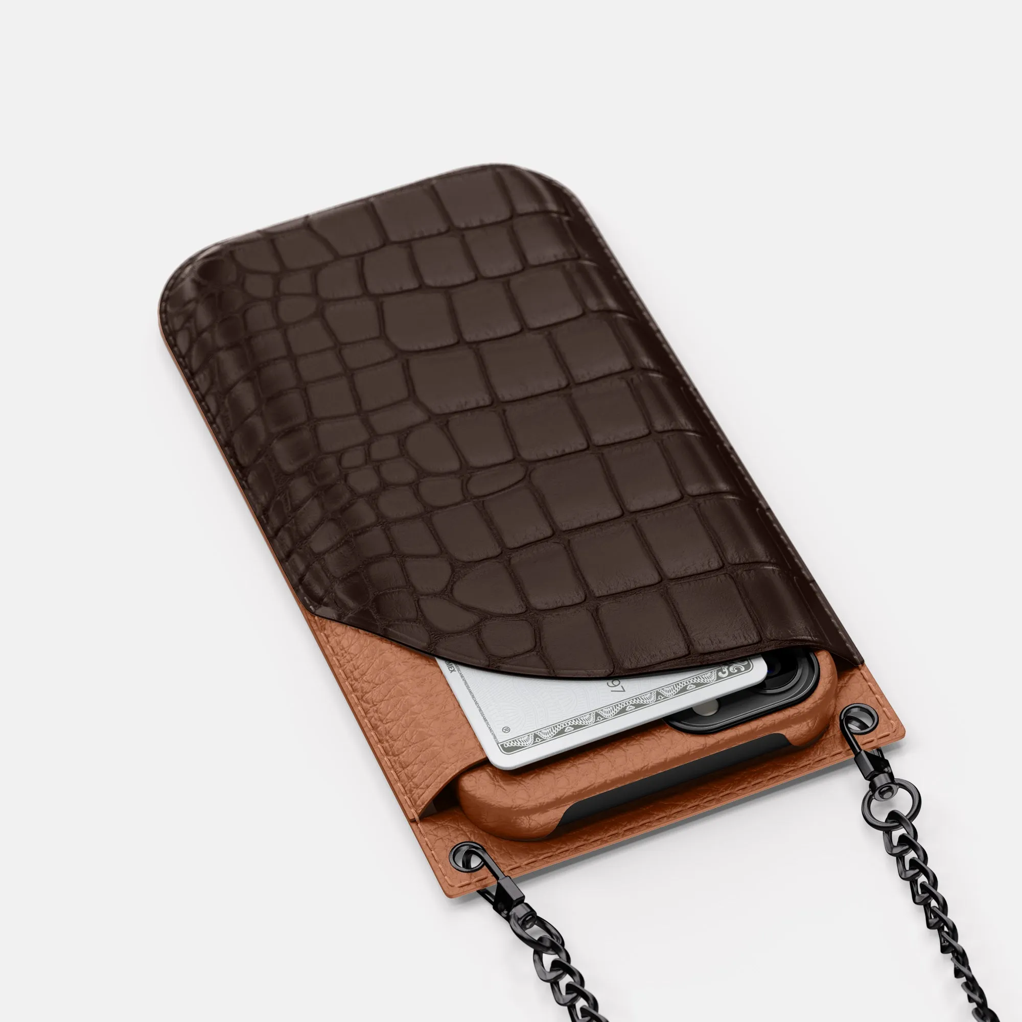 Crossbody Bag For iPhone 16 Pro Max In Alligator