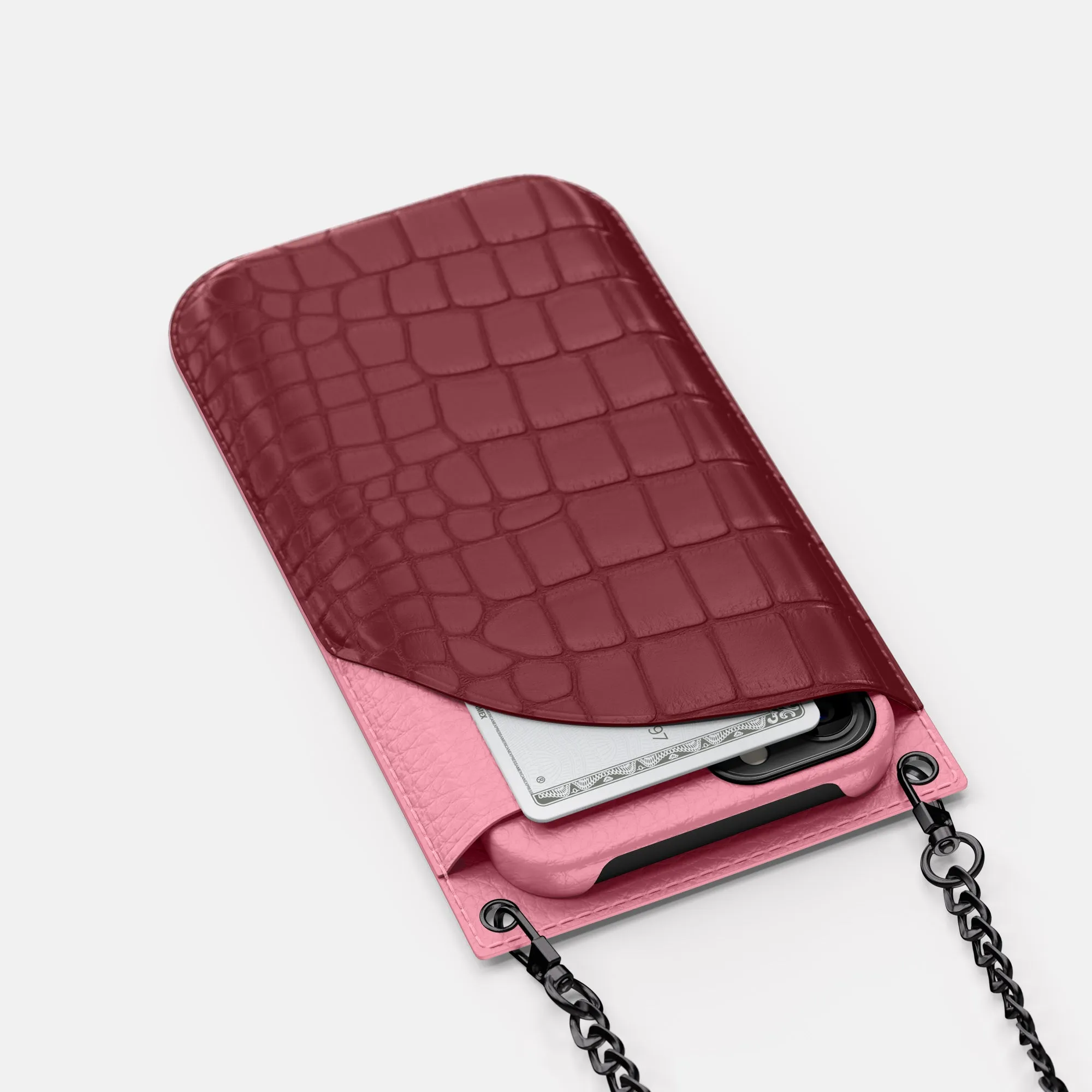 Crossbody Bag For iPhone 16 Pro Max In Alligator