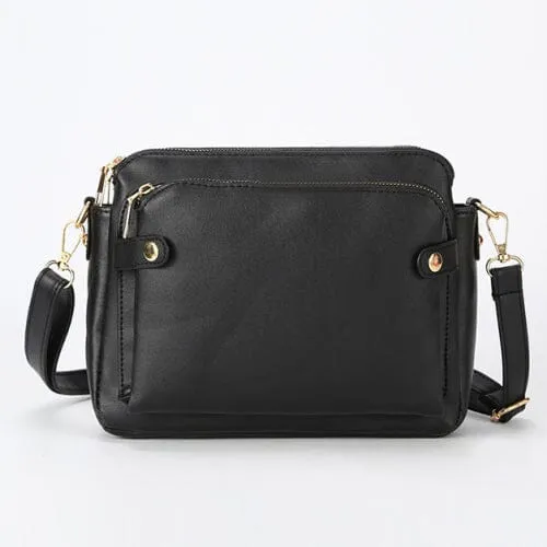 Crossbody Leather Shoulder Bag and Clutch