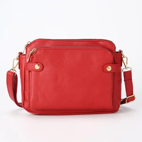 Crossbody Leather Shoulder Bag and Clutch