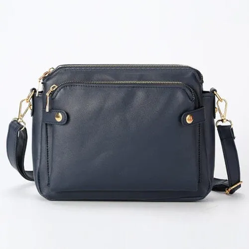 Crossbody Leather Shoulder Bag and Clutch