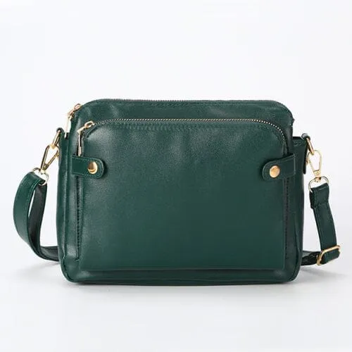 Crossbody Leather Shoulder Bag and Clutch