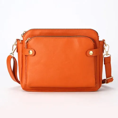 Crossbody Leather Shoulder Bag and Clutch