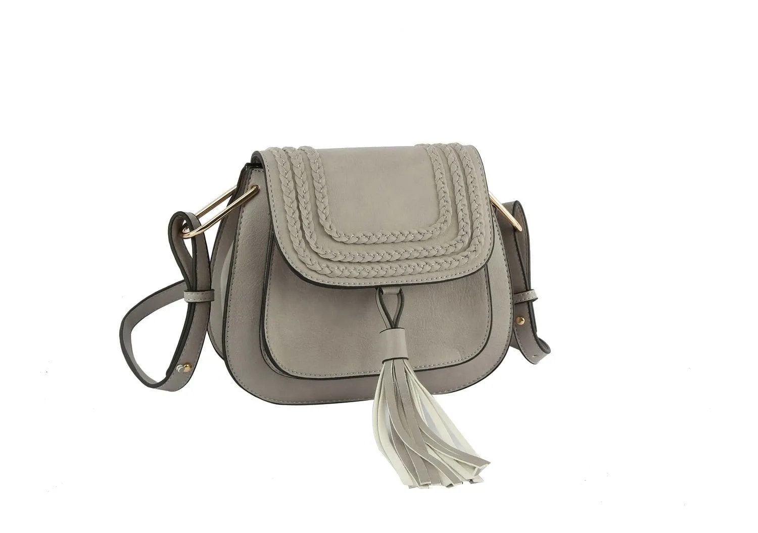 CTEA0004 Fashion Flap Over Tassel Saddle Crossbody Bag