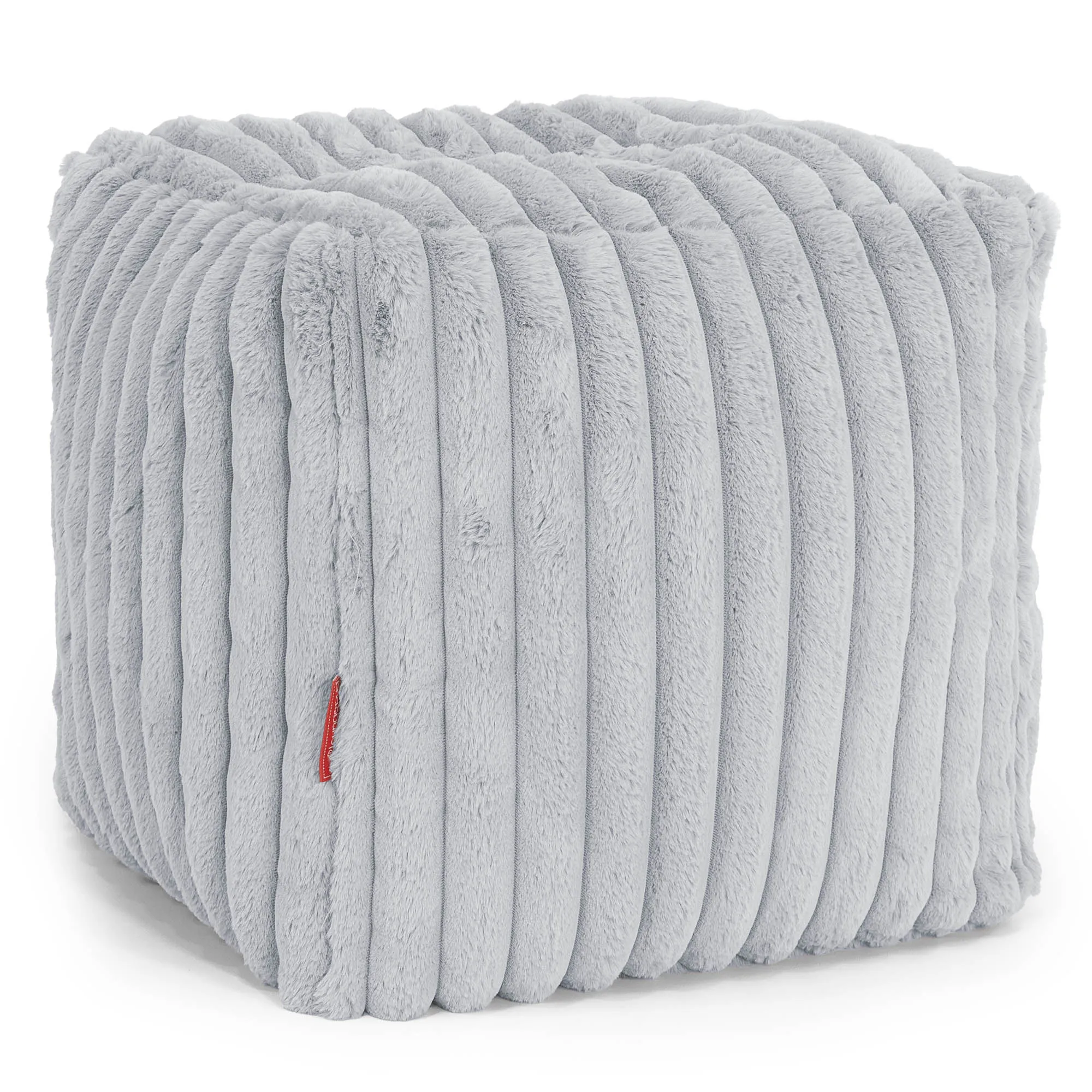 Cube Footstool Pouffe - Ultra Plush Cord Duck Egg Blue