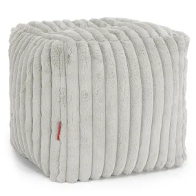 Cube Footstool Pouffe - Ultra Plush Cord Sage Green