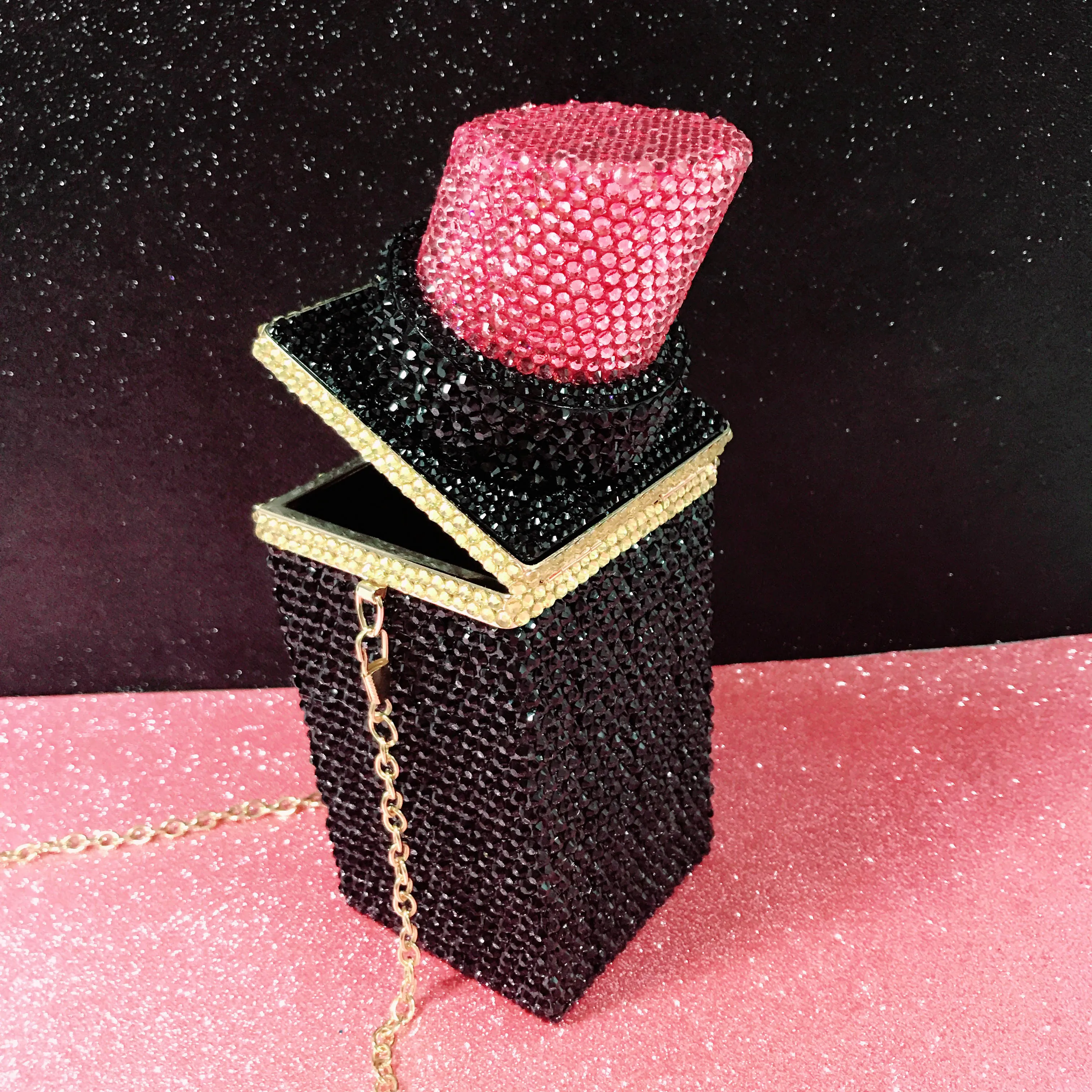 Custom Fashion Designer Rhinestone Lipstick Bag