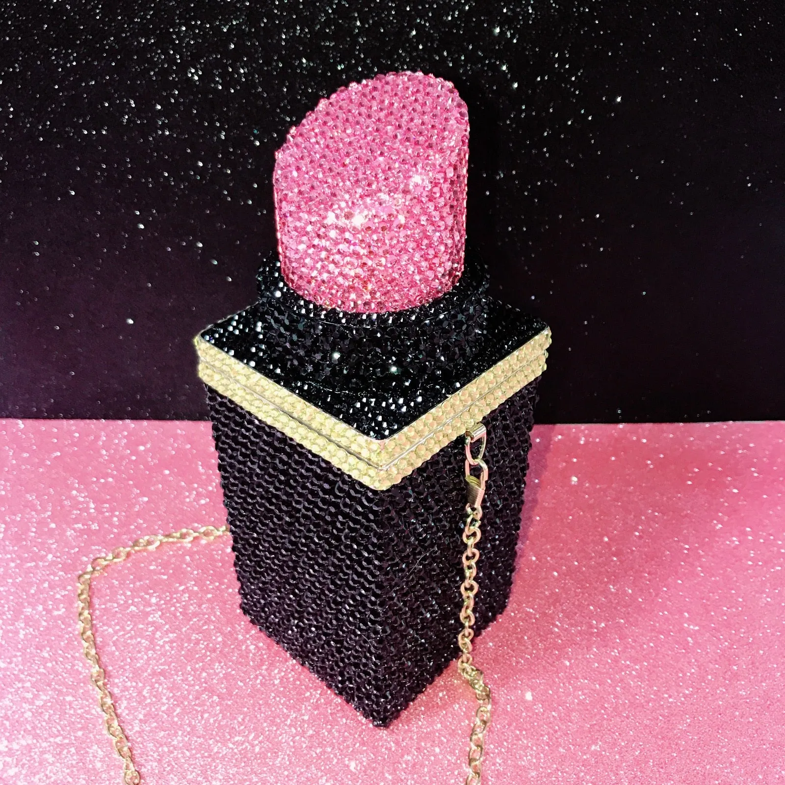 Custom Fashion Designer Rhinestone Lipstick Bag