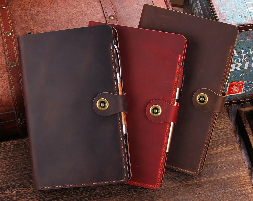 Custom Handmade Leather Cover for 5"x8.25" Moleskine Notebook