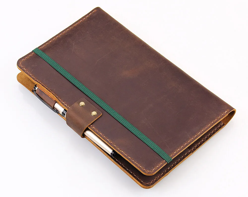 Custom Handmade Leather Cover for 5"x8.25" Moleskine Notebook