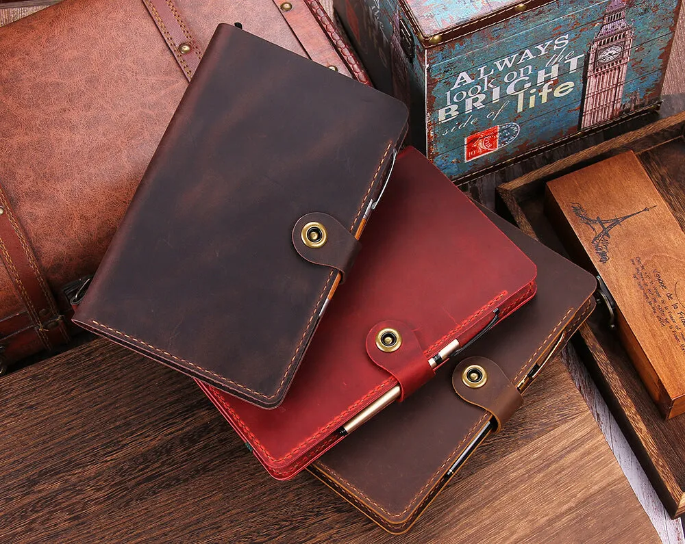 Custom Handmade Leather Cover for 5"x8.25" Moleskine Notebook