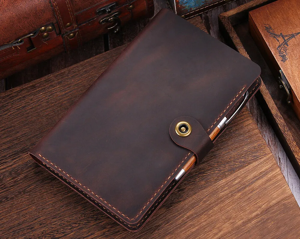 Custom Handmade Leather Cover for 5"x8.25" Moleskine Notebook