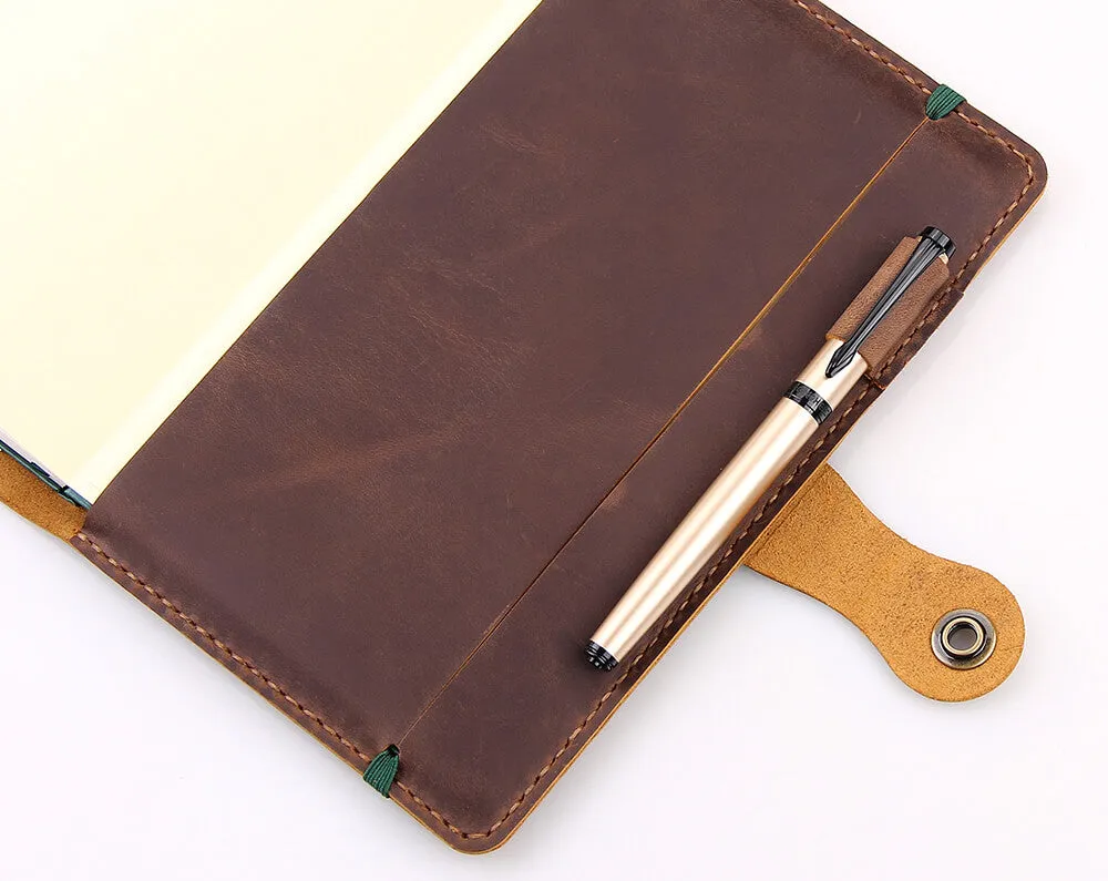 Custom Handmade Leather Cover for 5"x8.25" Moleskine Notebook