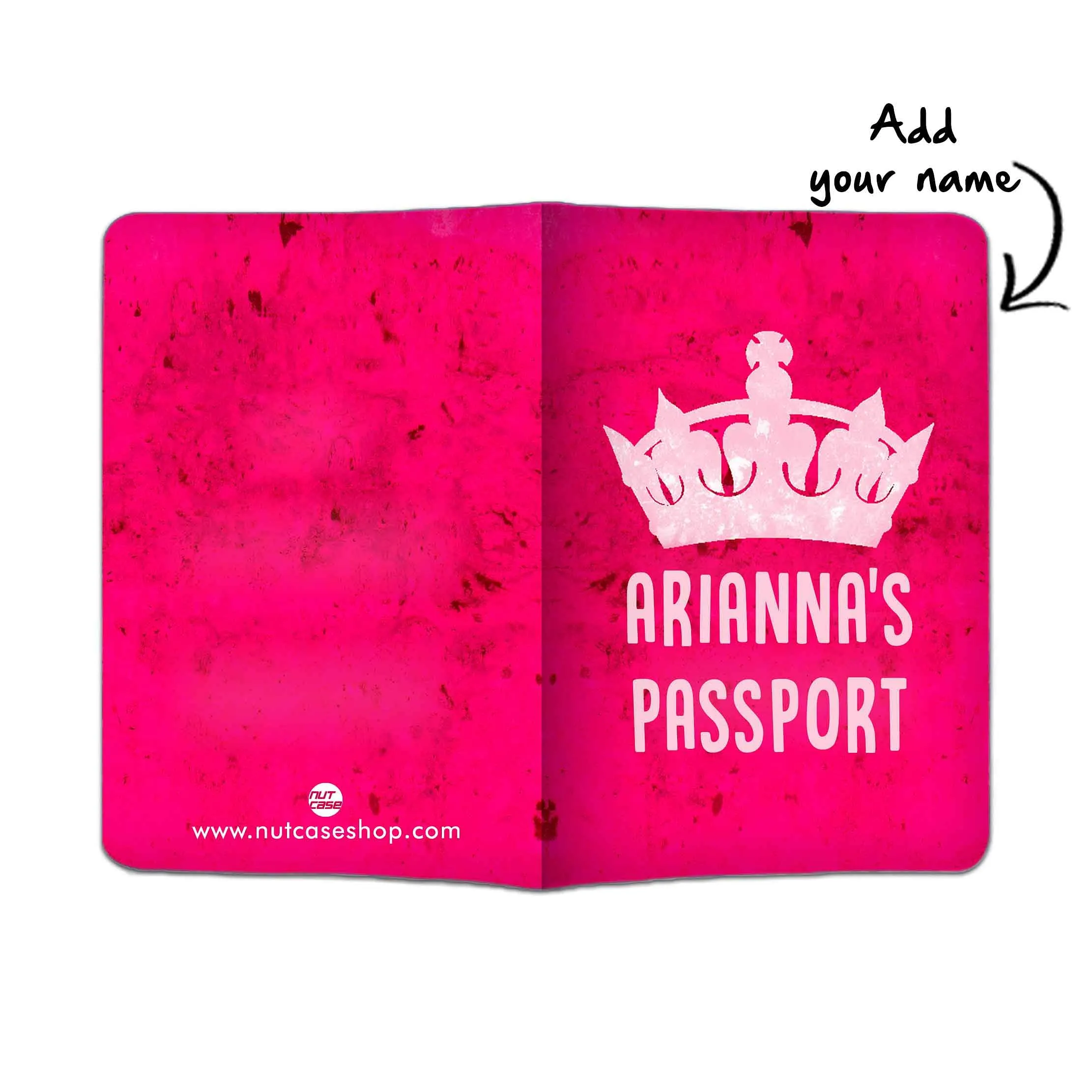 Custom Passport Cover for Girl - Pink Prinscess