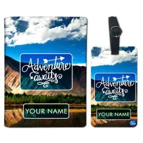 Customized Passport Cover and Luggage Tag Set - Adventure Awaits