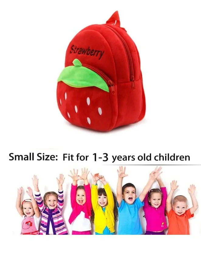 Cute plush backpack for toddlers, Strawberry