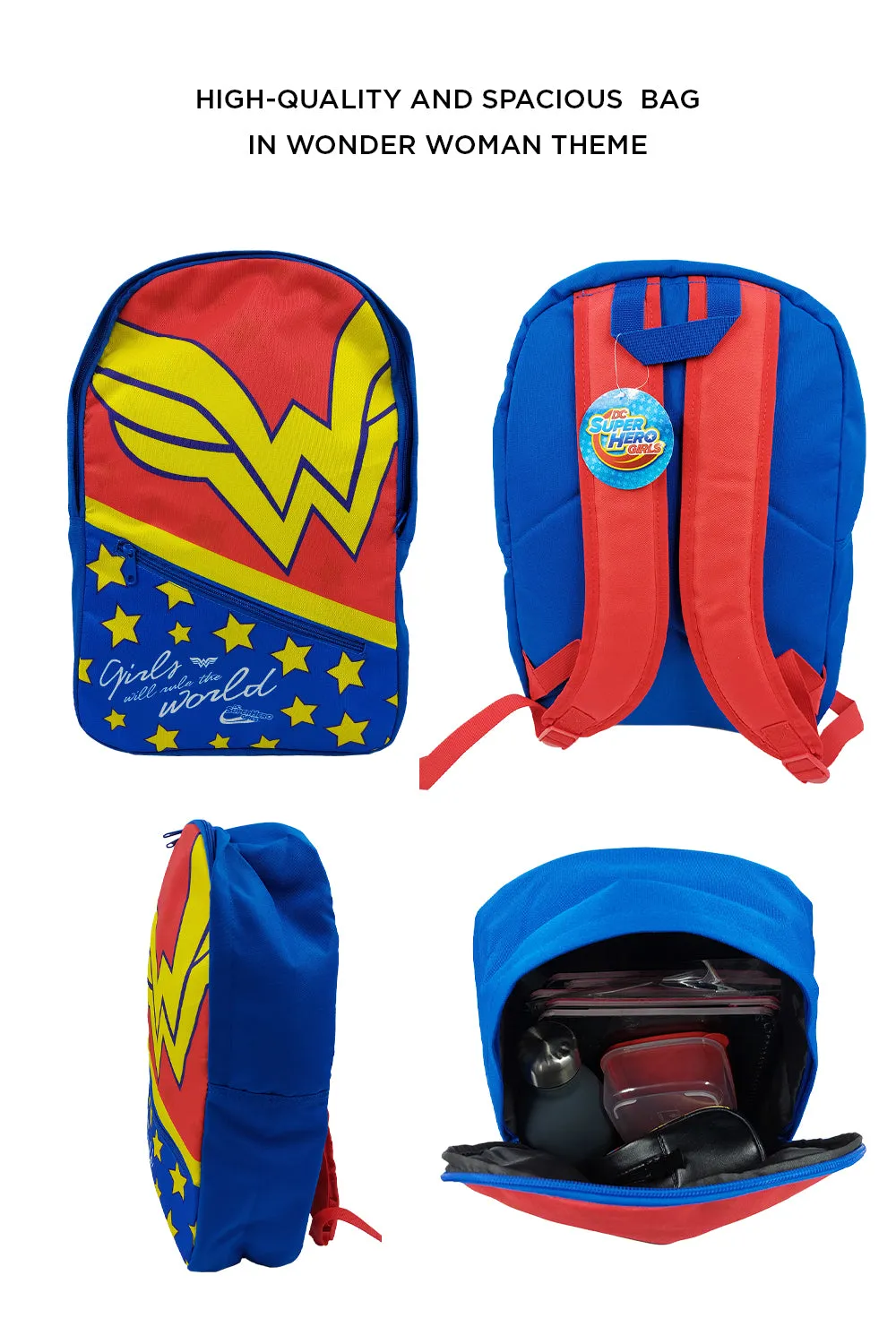 DC Kids Wonder Woman Printed Backpack