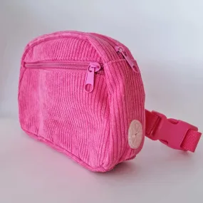 Dog walking bag - Hot pink corduroy