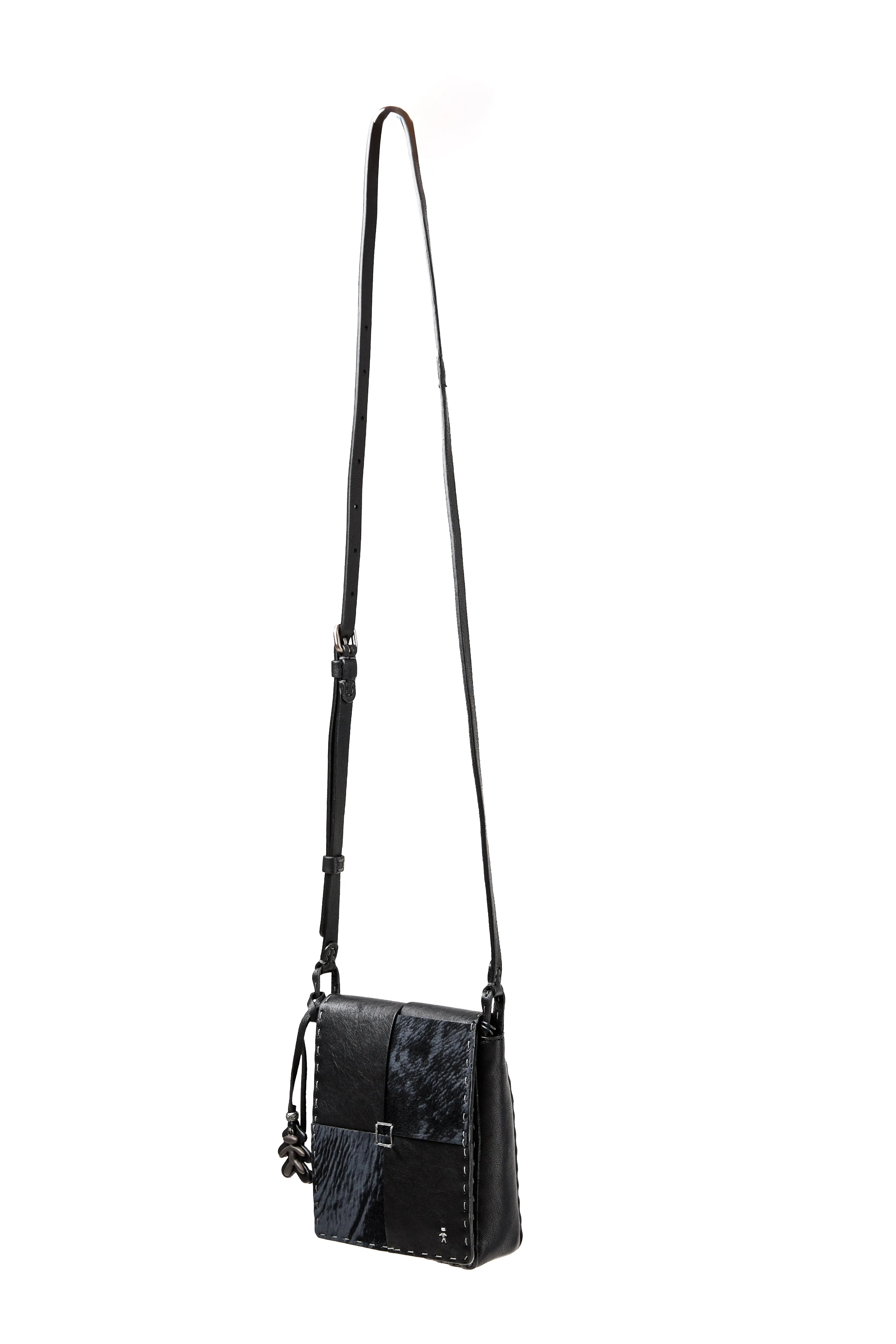 Dolcezza Old Iron Leather Micro Bag in Pony Sfumato Nero