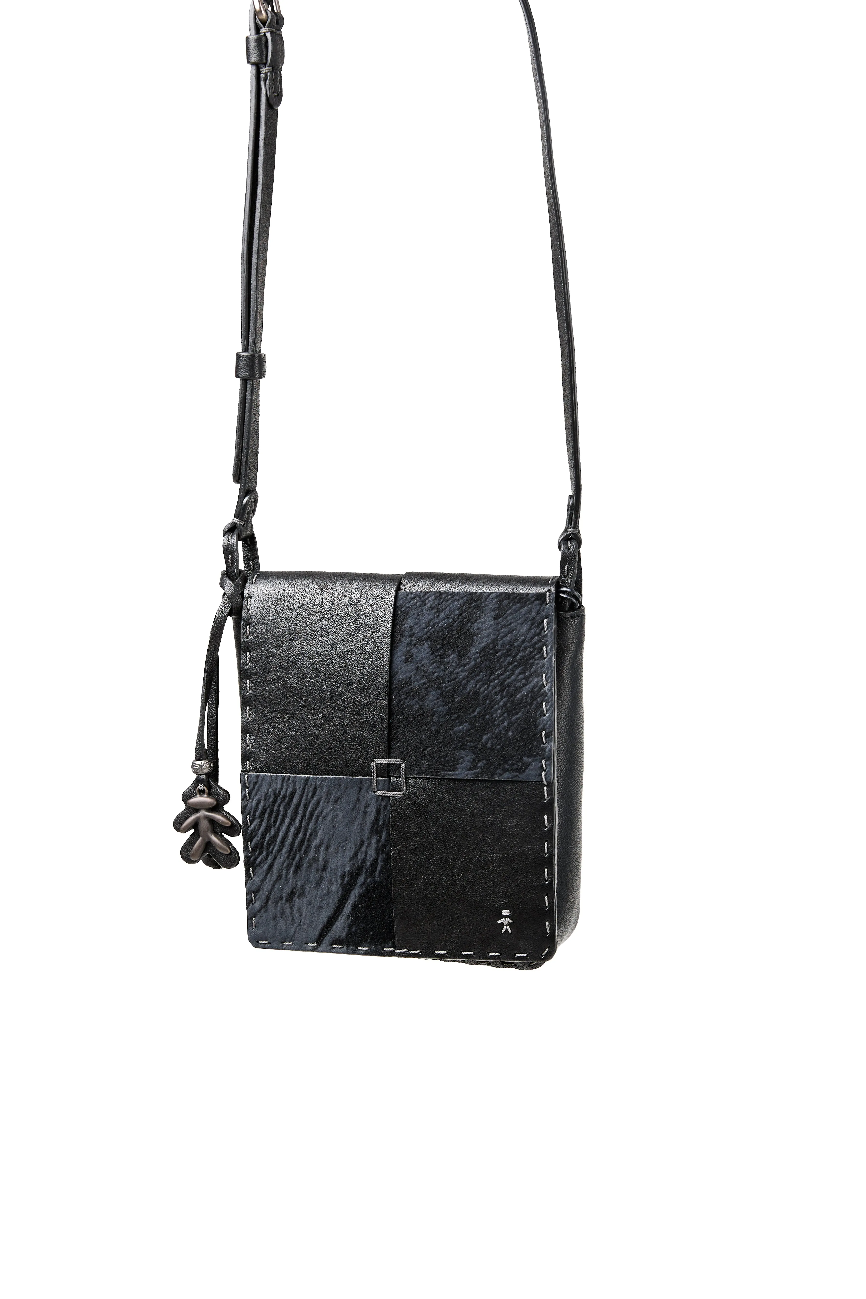 Dolcezza Old Iron Leather Micro Bag in Pony Sfumato Nero