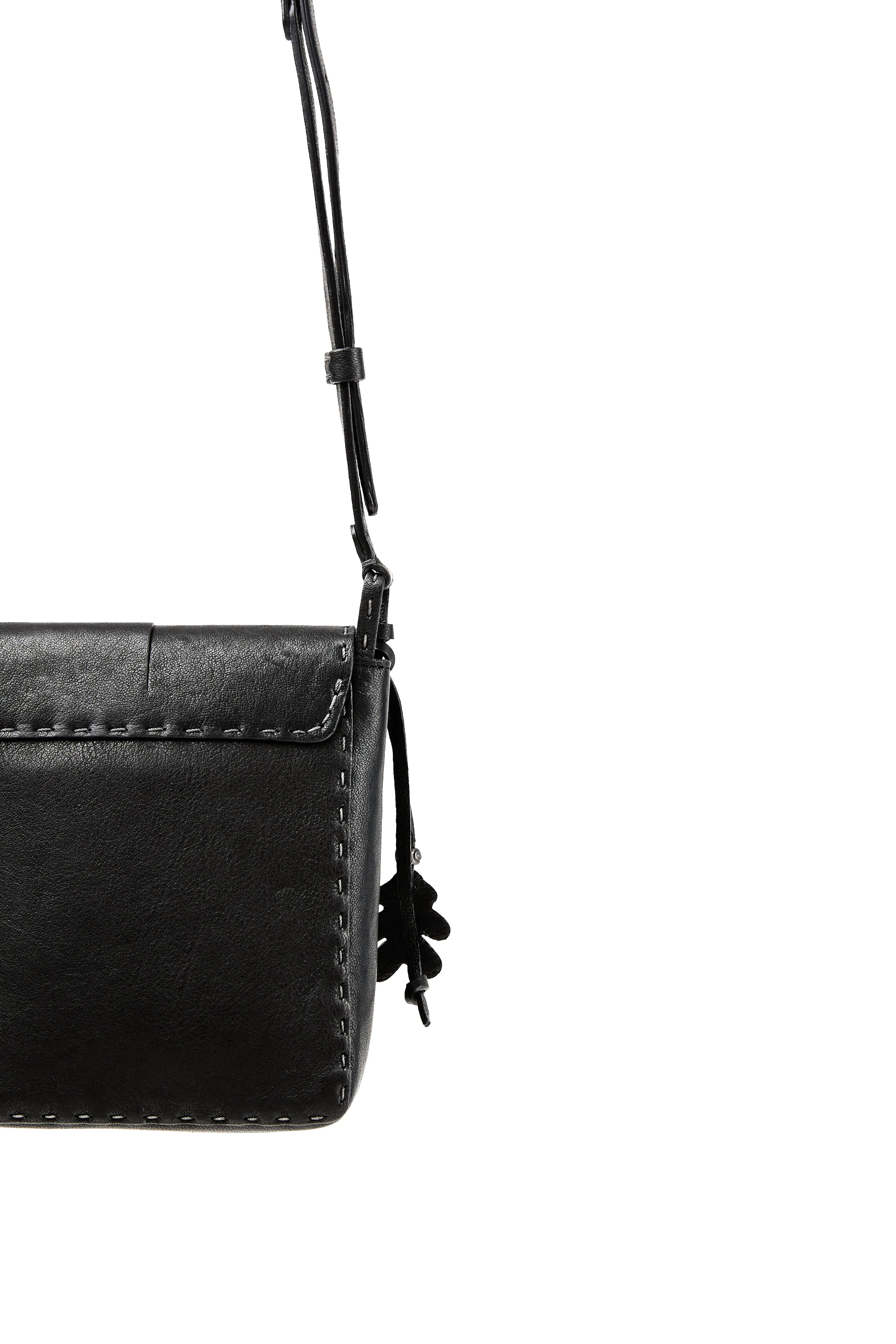 Dolcezza Old Iron Leather Micro Bag in Pony Sfumato Nero