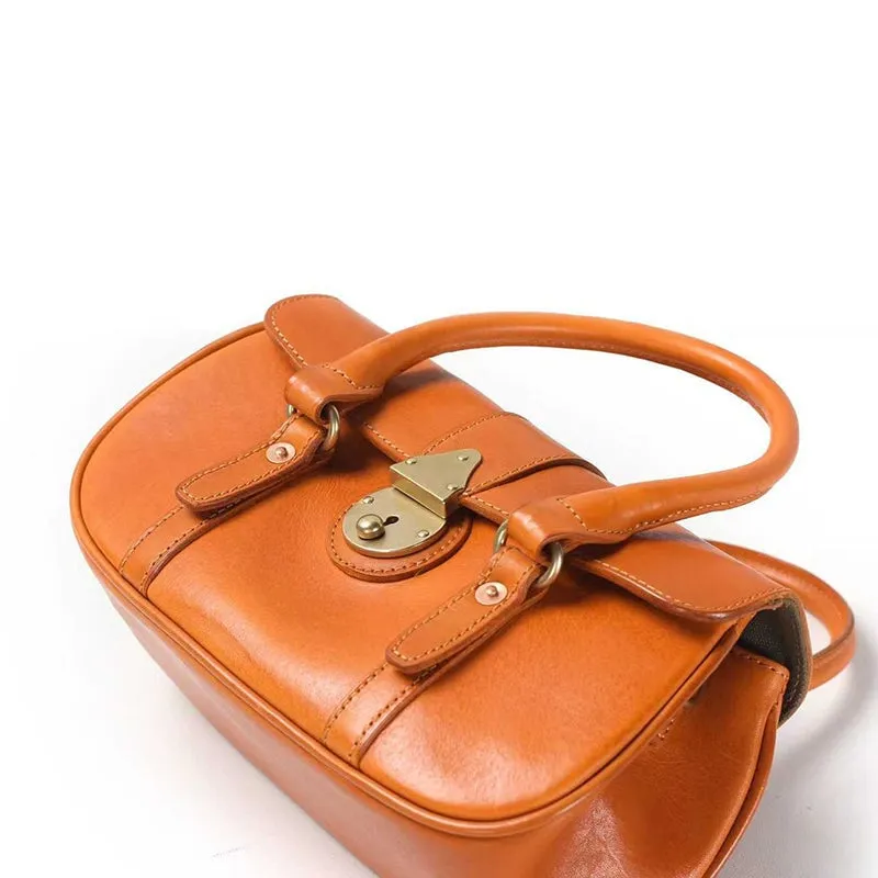 Dwarves Handmade Vegetable Tanned Cowhide Shoulder Bag Vintage Design Women's Handbag