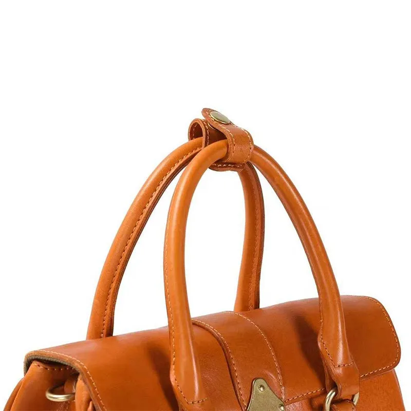 Dwarves Handmade Vegetable Tanned Cowhide Shoulder Bag Vintage Design Women's Handbag