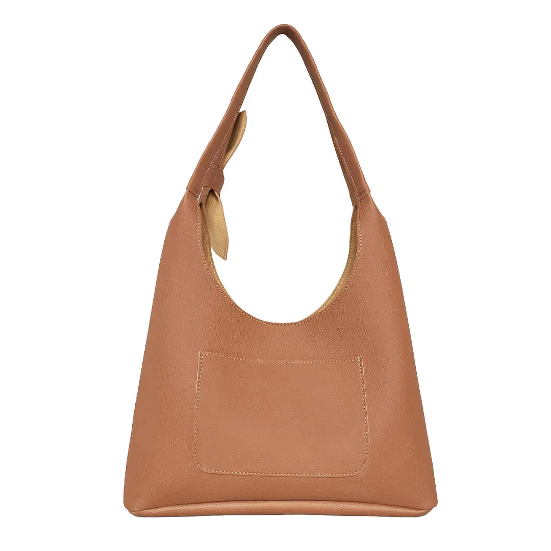 Elegant Shoulder Hobo Tan Bag For Women & Girls