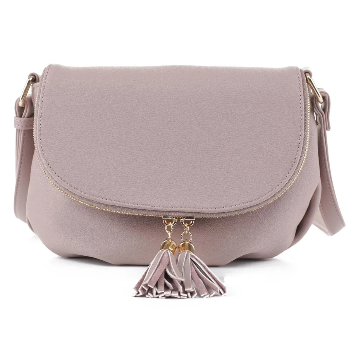 EM1352 Monogammable Fold-Over Crossbody w/ Tassels