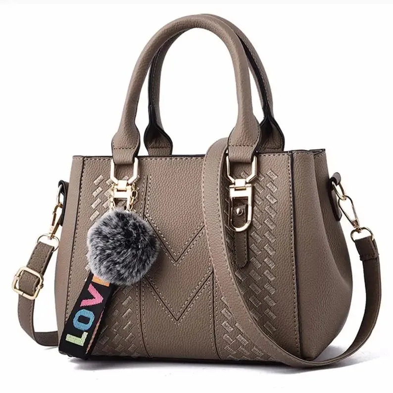 Embroidery Fur Ball Handbag