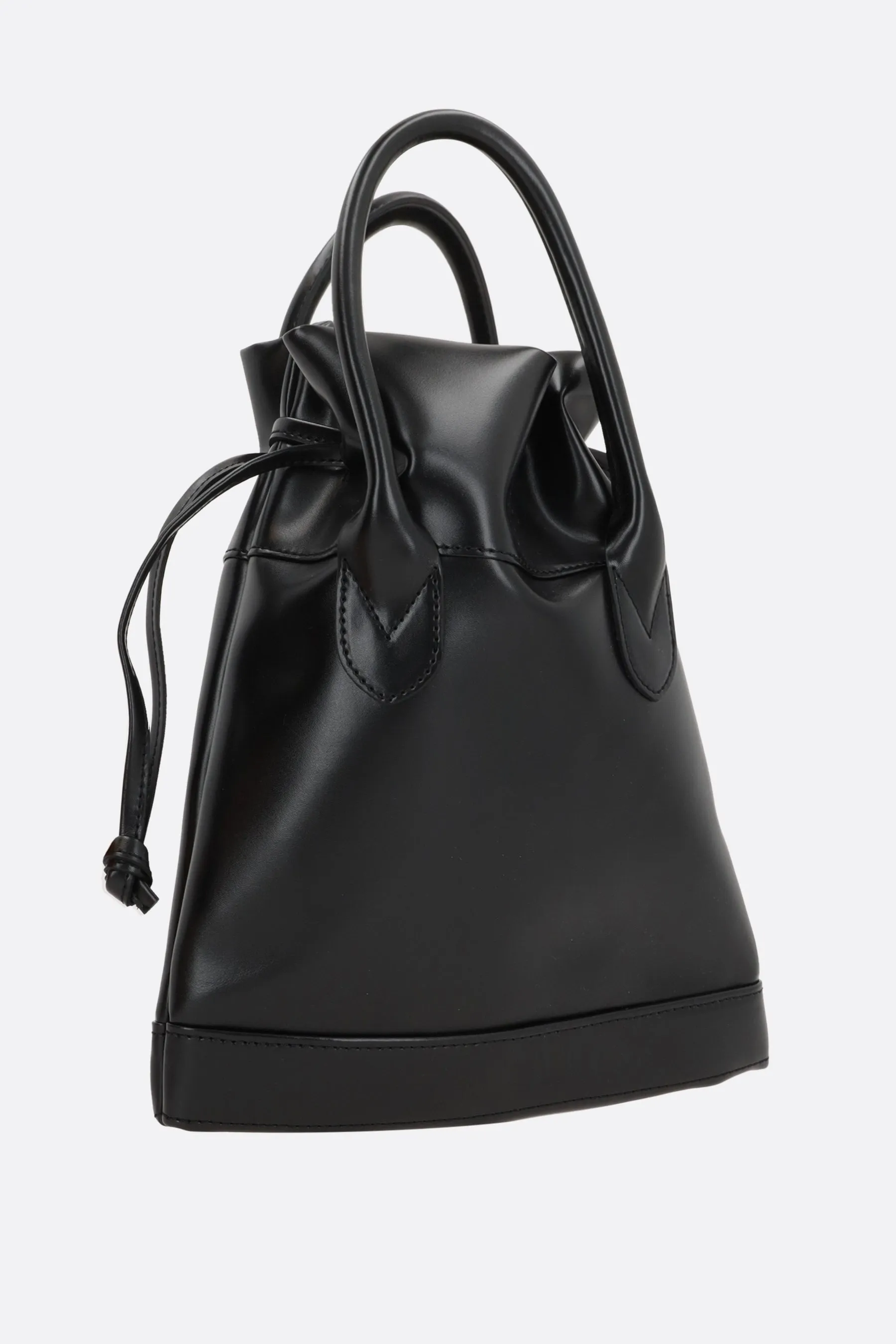 faux leather mini bucket bag