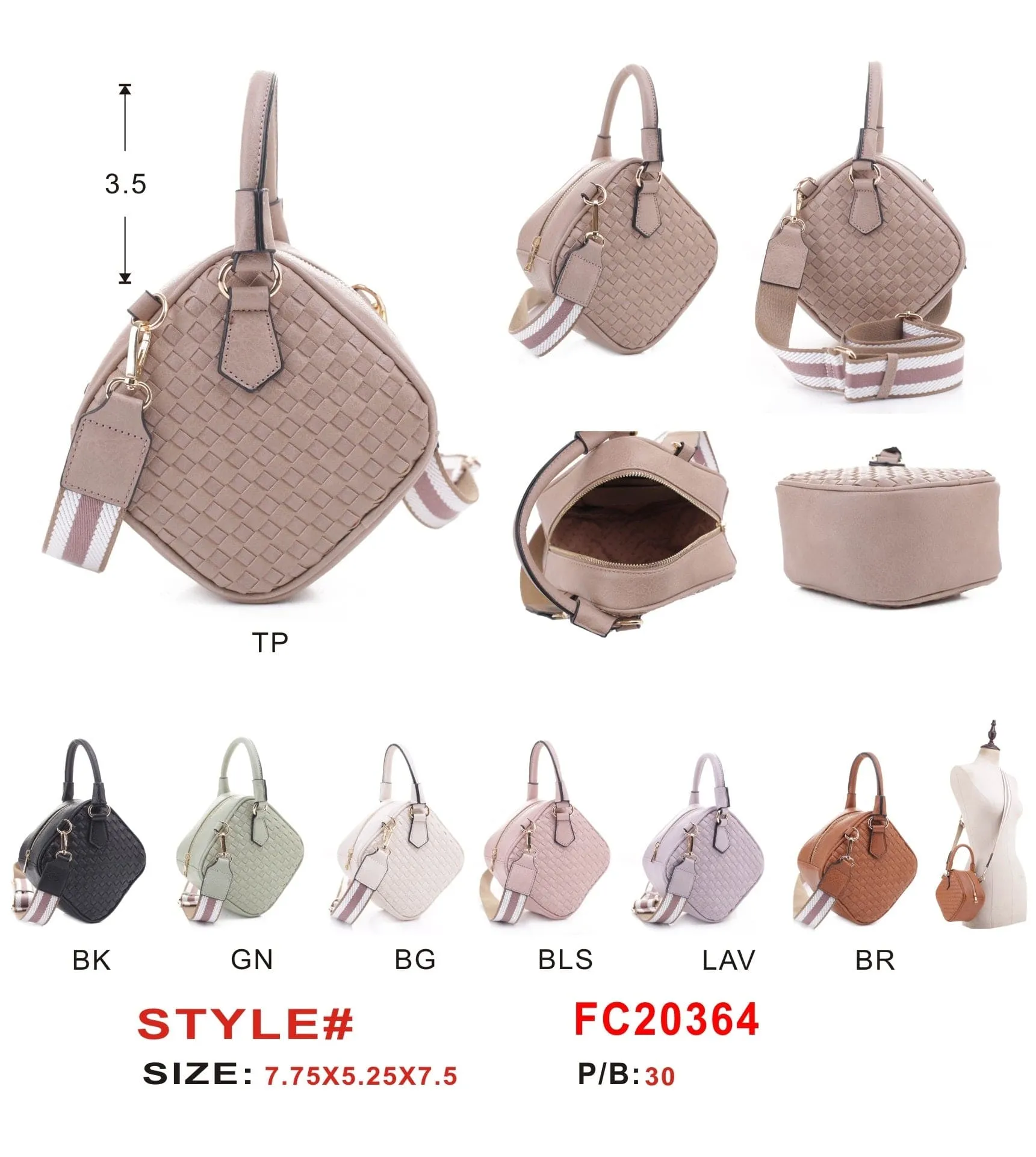 FC20364 Rhombus Woven Crossbody