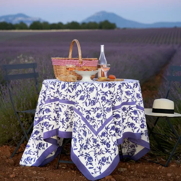 French Tablecloth Granada Violet Bleu