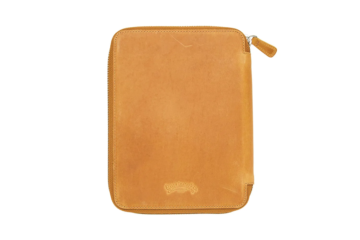 Galen Leather Zippered A5 Notebook Folio - Crazy Horse Honey Ochre