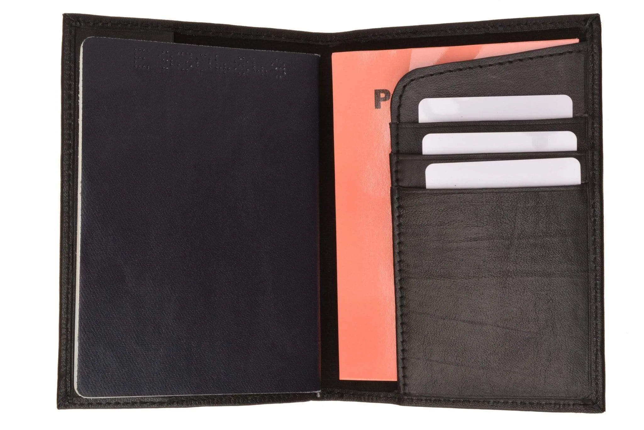 Genuine Leather Passport Cover Holder Wallet Case Travel Many Colors 601 CF BLIND (C)