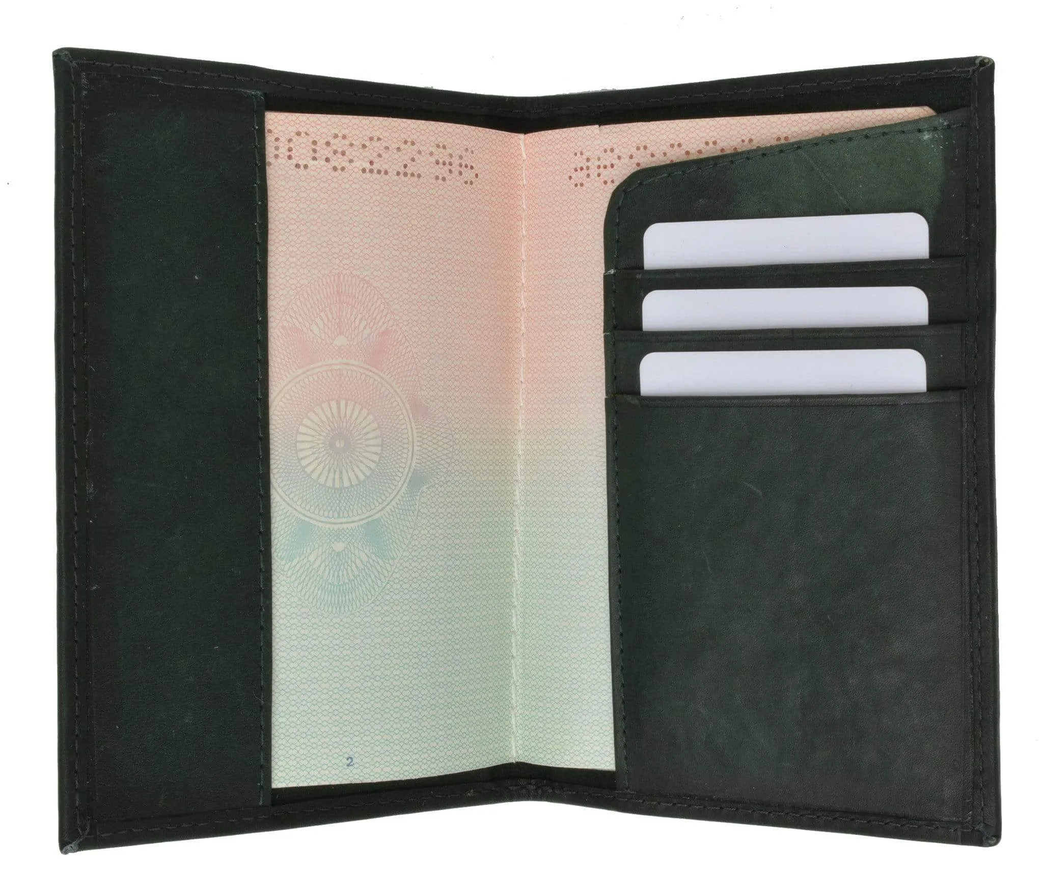 Genuine Leather Passport Cover Holder Wallet Case Travel Many Colors 601 CF BLIND (C)