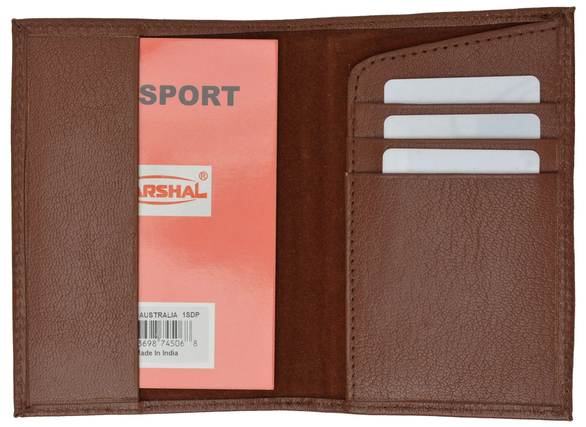 Genuine Leather Passport Wallet Credit card Holder with venezuela Emblem Imprint for International Travel 601 Venezuela