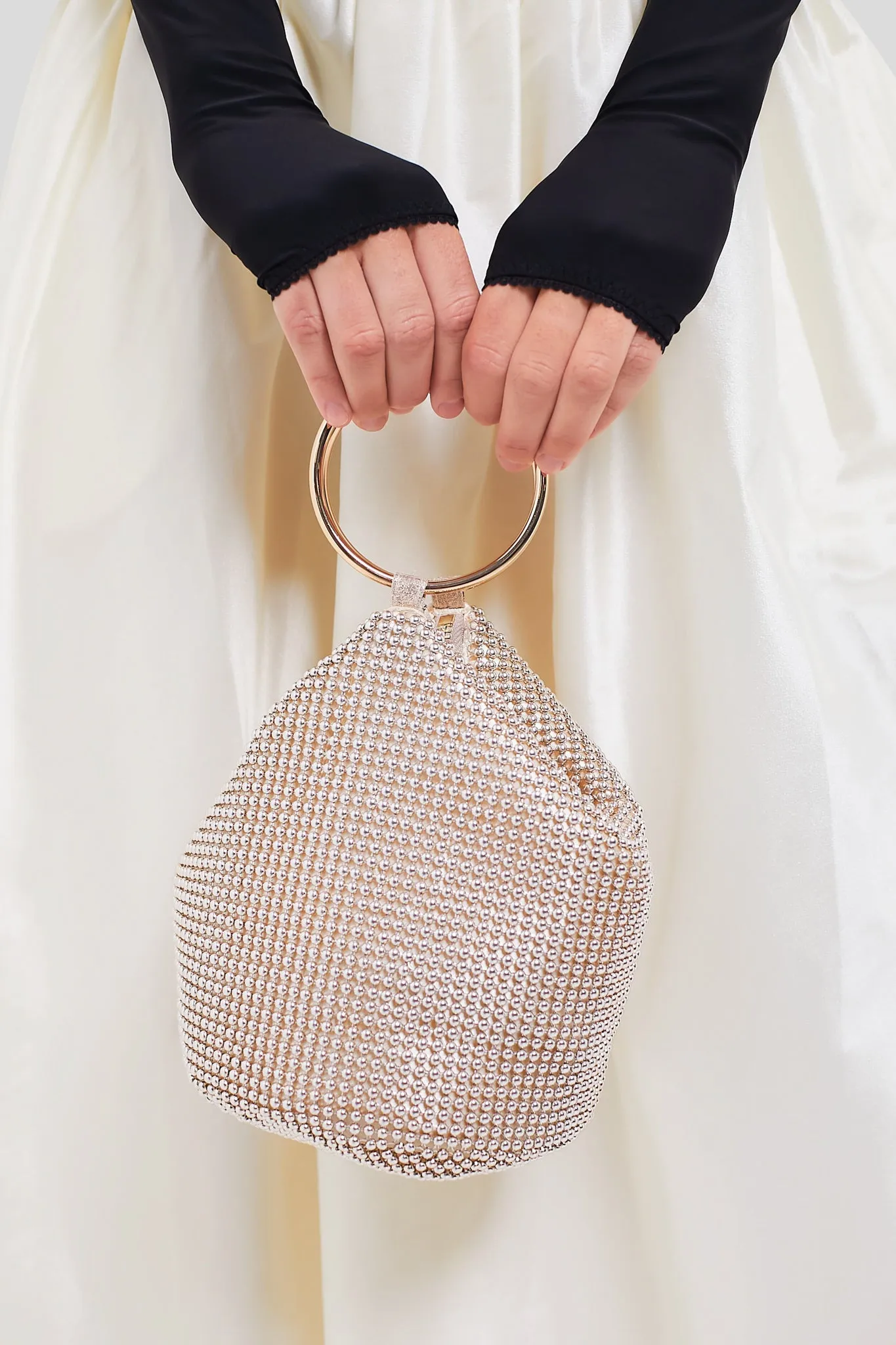 Gold Bianca Ball Mesh Handle Bag