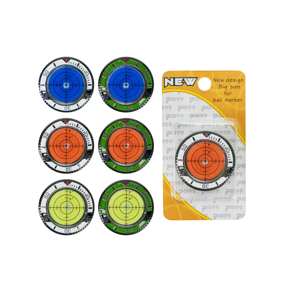 Golf Double-Sided Level Marker with Precision Reading