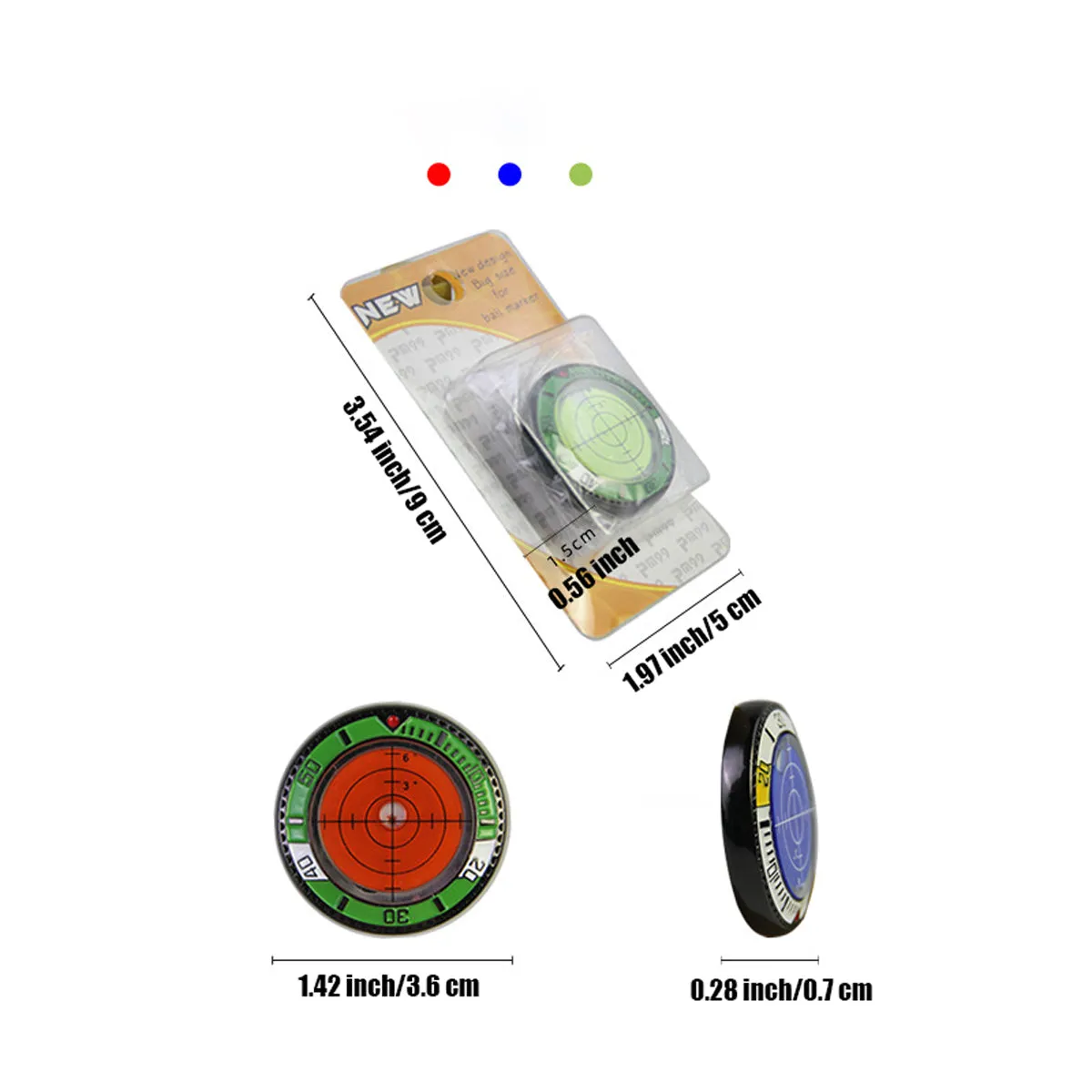 Golf Double-Sided Level Marker with Precision Reading