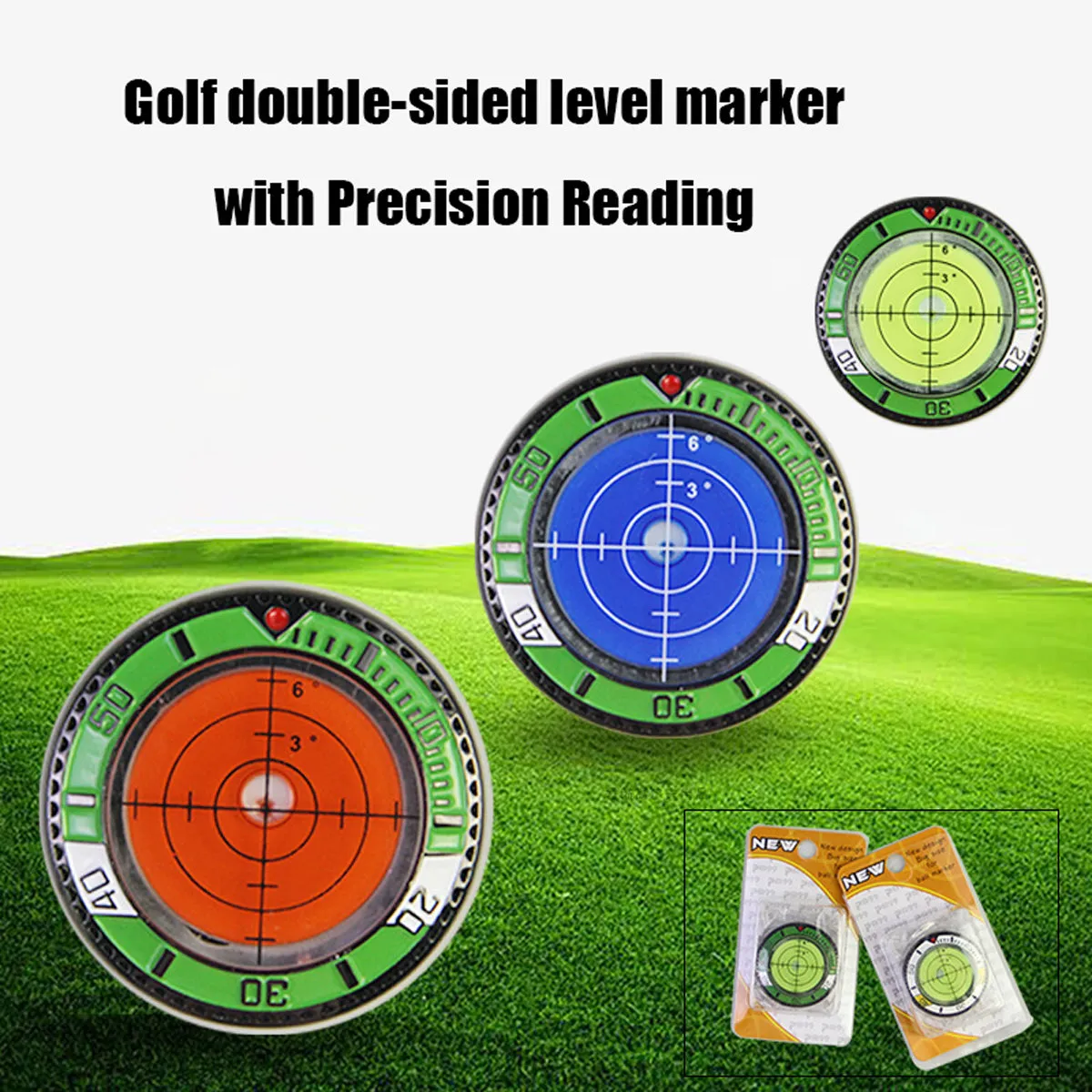 Golf Double-Sided Level Marker with Precision Reading