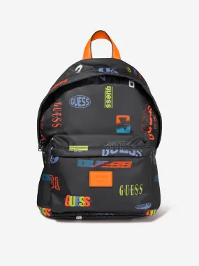 Guess Kids Logo Print Backpack in Black