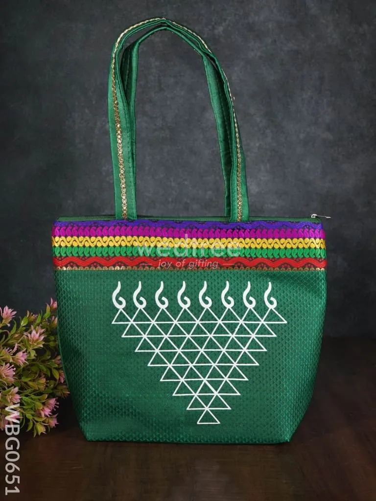 Hand bag with kolam design - WBG0651