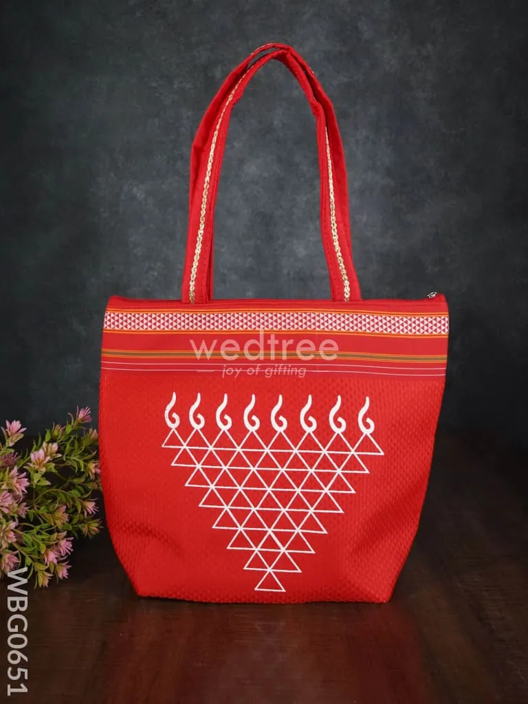 Hand bag with kolam design - WBG0651