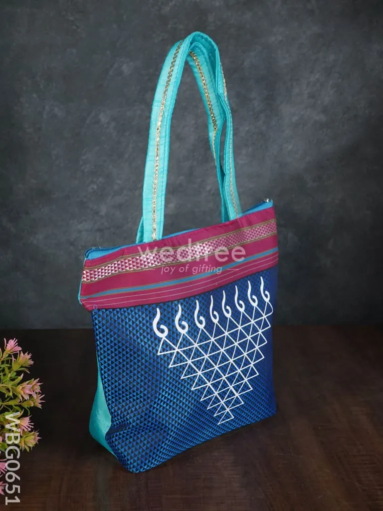 Hand bag with kolam design - WBG0651