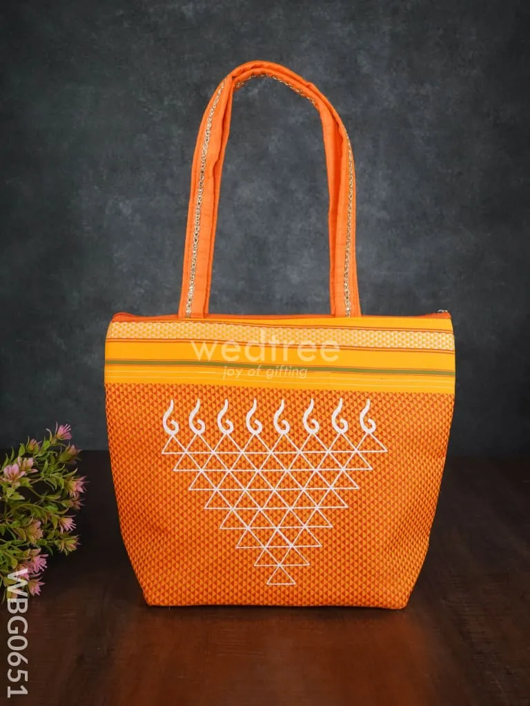 Hand bag with kolam design - WBG0651